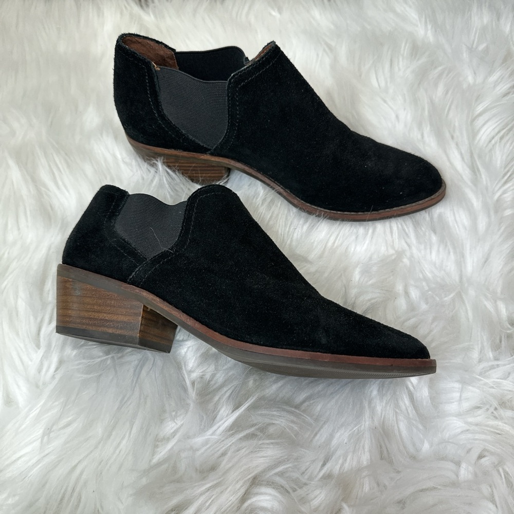 Lucky Brand Black Suede Women's Ankle Boots